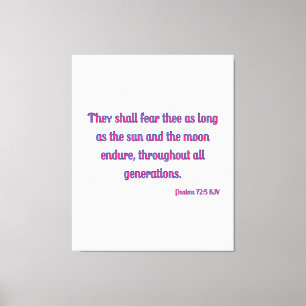 Lienzo Salmos 72:5 Biblia Verse KJV Wall Art