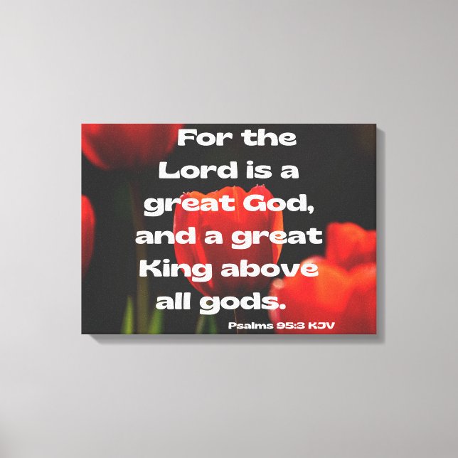Lienzo Salmos 95:3 Biblia Verse KJV Pic Wall Art (Anverso)