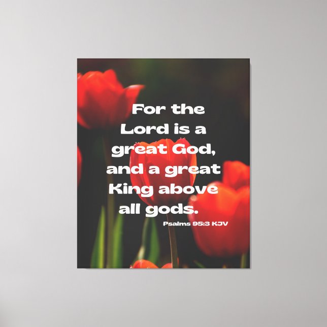 Lienzo Salmos 95:3 Biblia Verse KJV Pic Wall Art (Anverso)