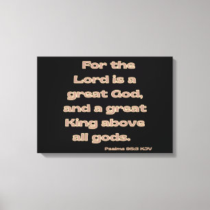 Lienzo Salmos 95:3 Biblia Verse KJV Wall Art
