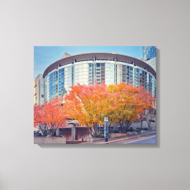 Lienzo Salón Benaroya de Seattle en otoño (Anverso)