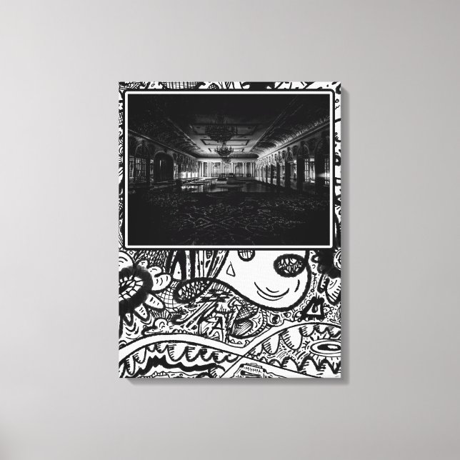 Lienzo Salón de baile en blanco y negro (Anverso)