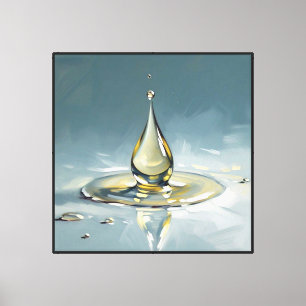 Lienzo Salpicadura de gotas de agua con ondas – Pared abs