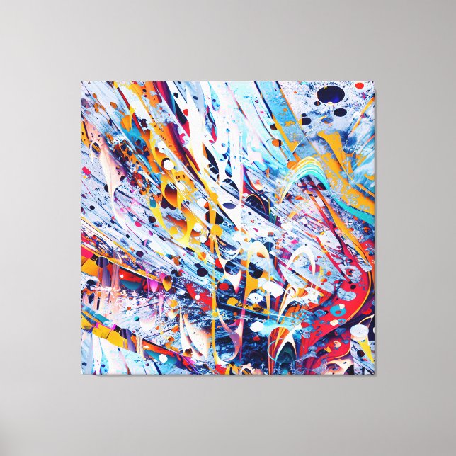 Lienzo Salpicaduras abstractas de color (Anverso)