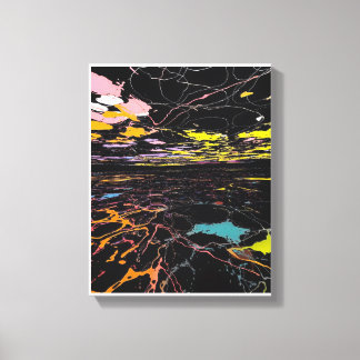 Lienzo Salpicaduras de color por la noche