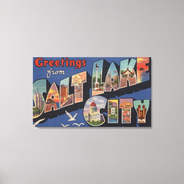 Lienzo Salt Lake City, Utah - Escenas de letras grandes (Anverso)