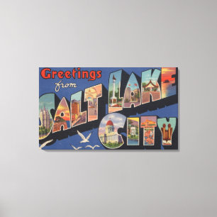 Lienzo Salt Lake City, Utah - Escenas de letras grandes