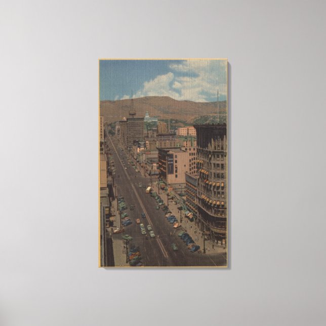 Lienzo Salt Lake City, Utah - Vista de Main St. (Anverso)