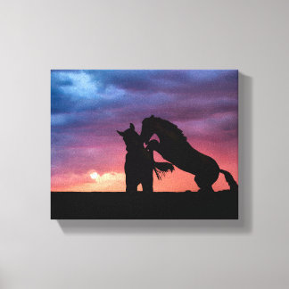 Lienzo Salt River atardecer de caballo salvaje 10x8 Lienz