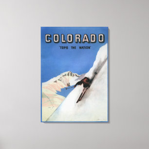 Lienzo Salta a la nación - Esquiando Poster promocional