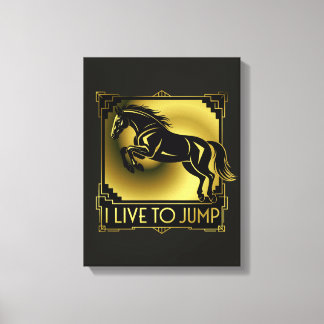 Lienzo Salto de Caballo I Vivo para Saltar Art Deco