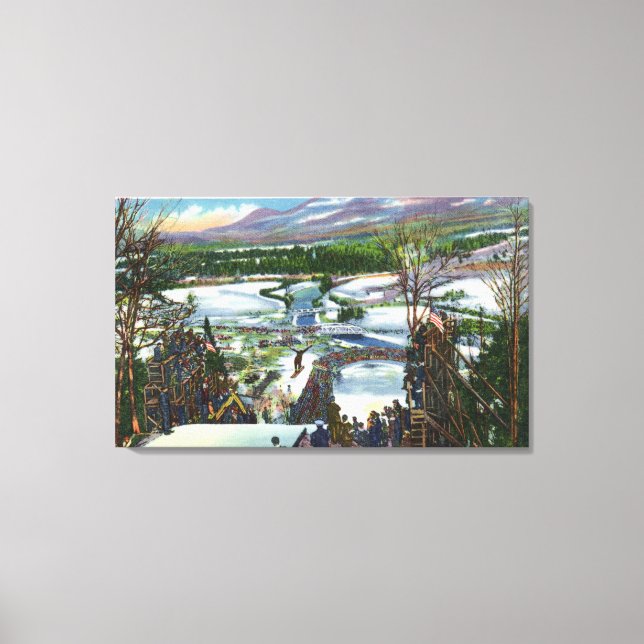 Lienzo Salto de esquí despegado de la Colina Olímpica de  (Anverso)