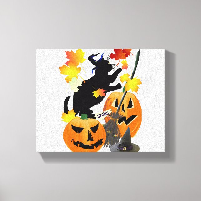 Lienzo Saltos de Bonito de golpes de Black Kitty de Hallo (Anverso)