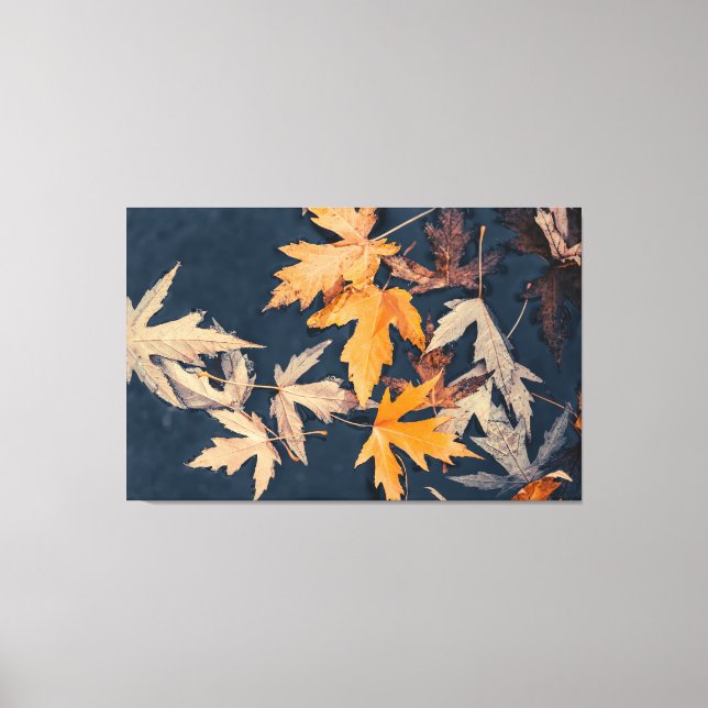 Lienzo Saltos de otoño en el agua (Anverso)