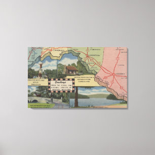 Lienzo Saludos de Maryland occidental (mapa detallado)