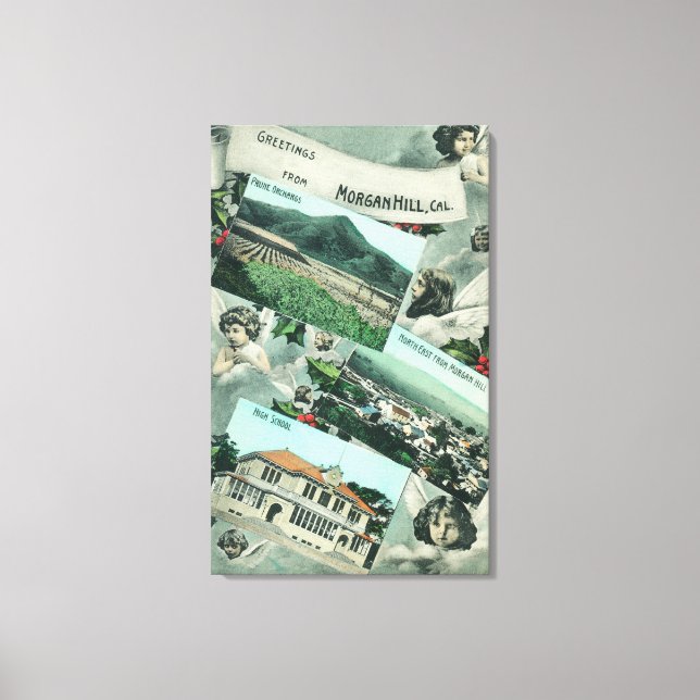 Lienzo Saludos desde con vistas panorámicas (Anverso)