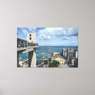 Lienzo Salvador Skyline View of Elevador Lacerda and Merc