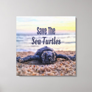Lienzo Salvar a las tortugas marinas