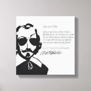Lienzo Samuel Champlain Hipster texto del futuro+gafas