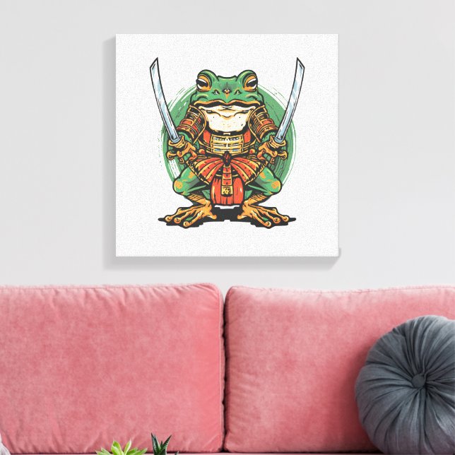 Lienzo  Samurai frog warrior Stretched Canvas Print (Insitu (Sala de estar))