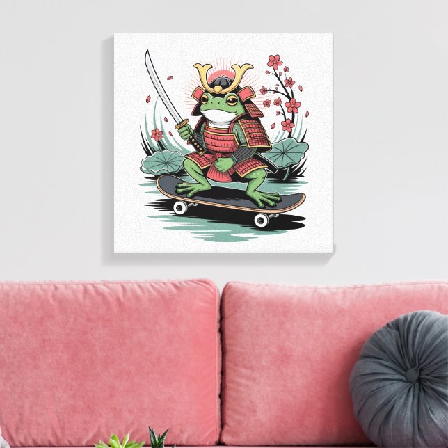 Lienzo  Samurai frog warrior Stretched Canvas Print (Insitu (Sala de estar))