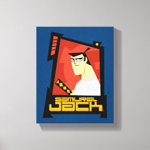 Lienzo Samurai Jack sonriendo gráfico de marco futurista