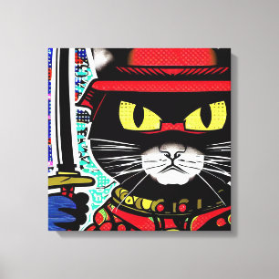 Lienzo Samurai Kitty #1