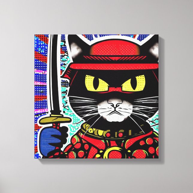 Lienzo Samurai Kitty #1 (Anverso)