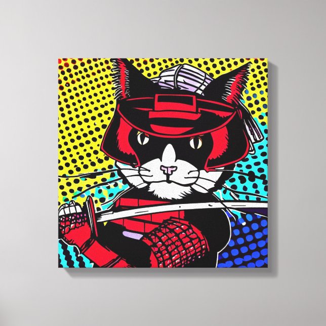 Lienzo Samurai Kitty #4 (Anverso)