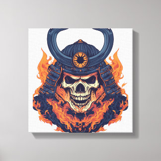 Lienzo Samurai Oni Skull