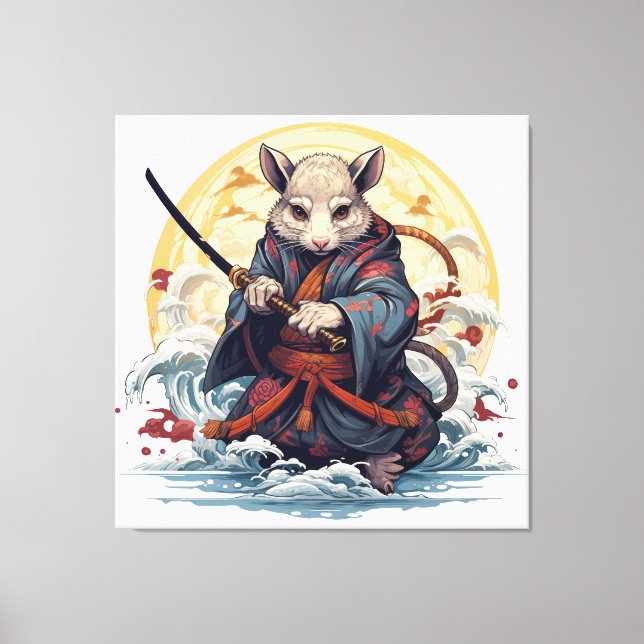 Lienzo Samurai Rat  (Anverso)