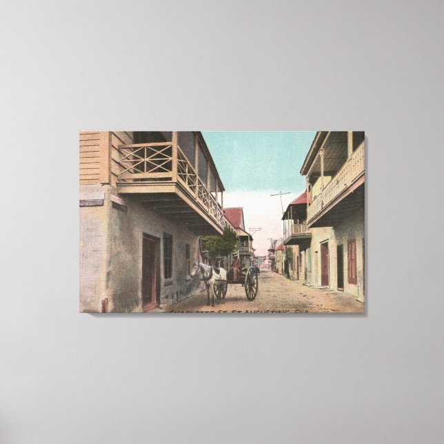 Lienzo San Agustín, Florida - Vista de Charlotte St. (Anverso)