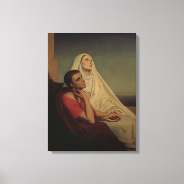 Lienzo San Agustín y su madre San Mónica, 1855 (Anverso)