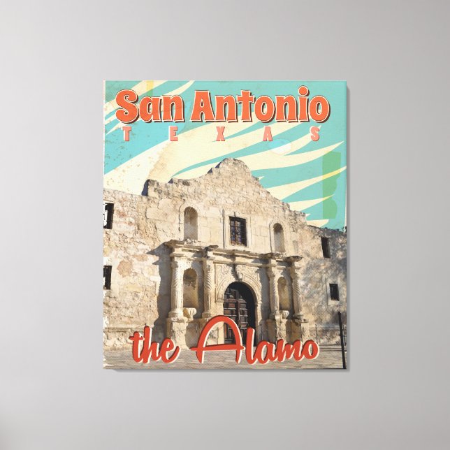 Lienzo San Antonio, Texas, el afiche de viaje del Álamo (Anverso)