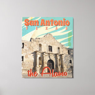Lienzo San Antonio, Texas, Póster de viaje de El Álamo