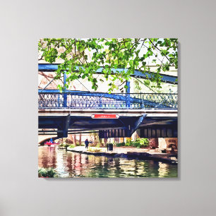 Lienzo San Antonio TX - Puente en el Paseo del Río