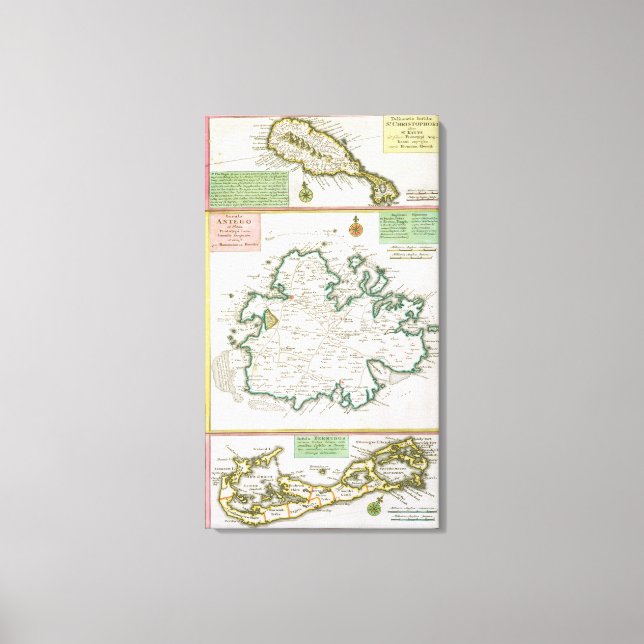 Lienzo San Cristóbal, Antigua y Bermudas, detalle de un m (Anverso)