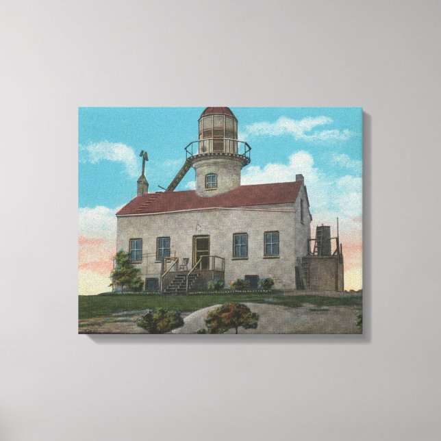 Lienzo San Diego, CA - Antiguo faro español en (Anverso)