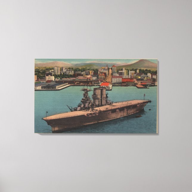 Lienzo San Diego, CA - Ver el portaaviones de la Marina d (Anverso)
