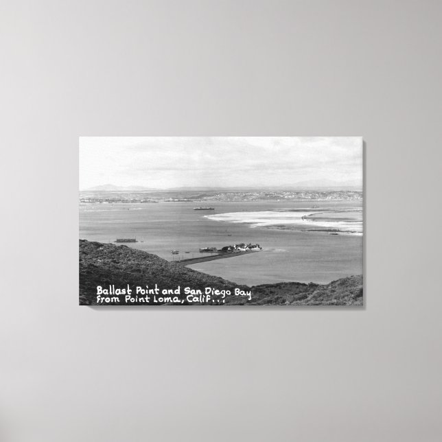 Lienzo San Diego, CA View of Ballast Point and Bay (Anverso)