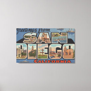 Lienzo San Diego, California - Escenas de letras grandes
