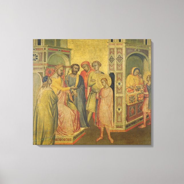 Lienzo San Eligio antes del Rey Clothar, c.1365 (aceite s (Anverso)