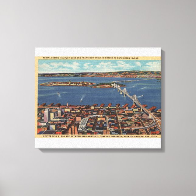 Lienzo San Francisco, CAAerial View of S. F. Bridge (Anverso)