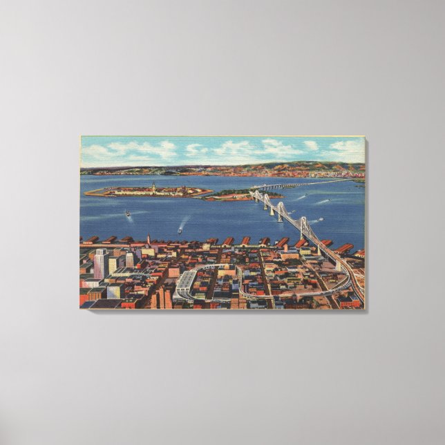 Lienzo San Francisco, CAAerial View of S. F. Bridge (Anverso)