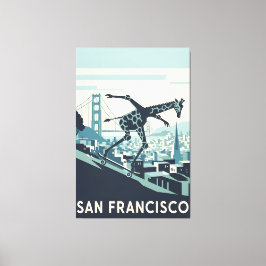 Lienzo San Francisco canvas print styled in WPA art