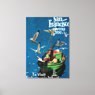 Lienzo San Francisco, el muelle de CaliforniaFisherman