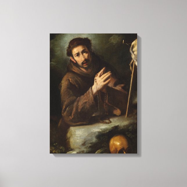 Lienzo San Francisco en la oración (fe cristiana) (Anverso)