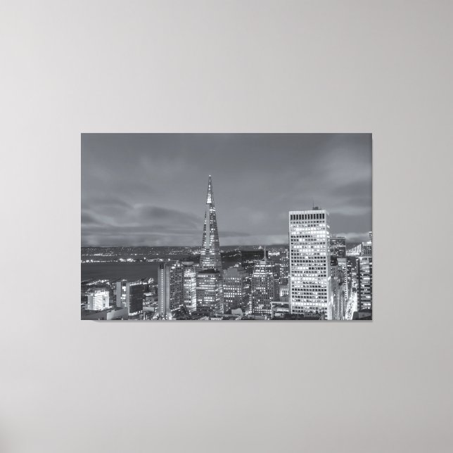 Lienzo San Francisco Nighttime bw (Anverso)