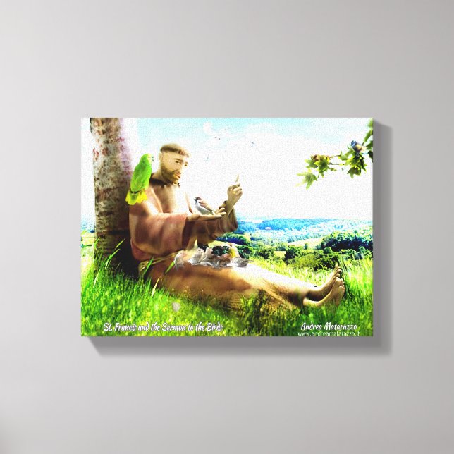 Lienzo San Francisco y los sermonederos de los pájaros (Anverso)