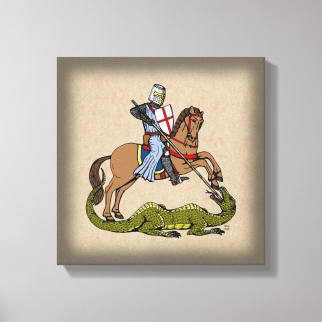 Lienzo San Jorge del siglo XIII y el dragón (Anverso)